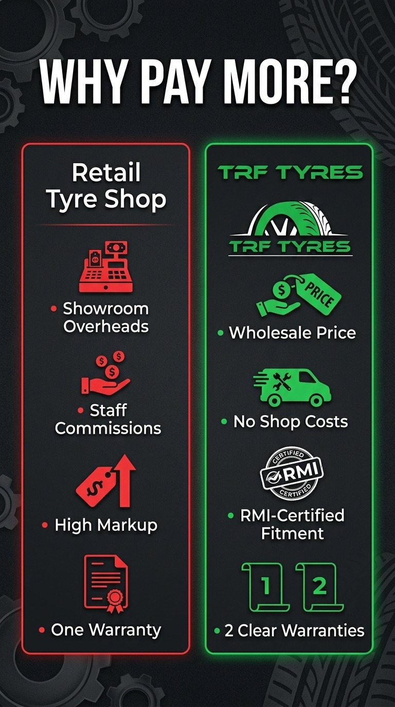Tyre fitment warranty Johannesburg — TRF and RMI dual cover